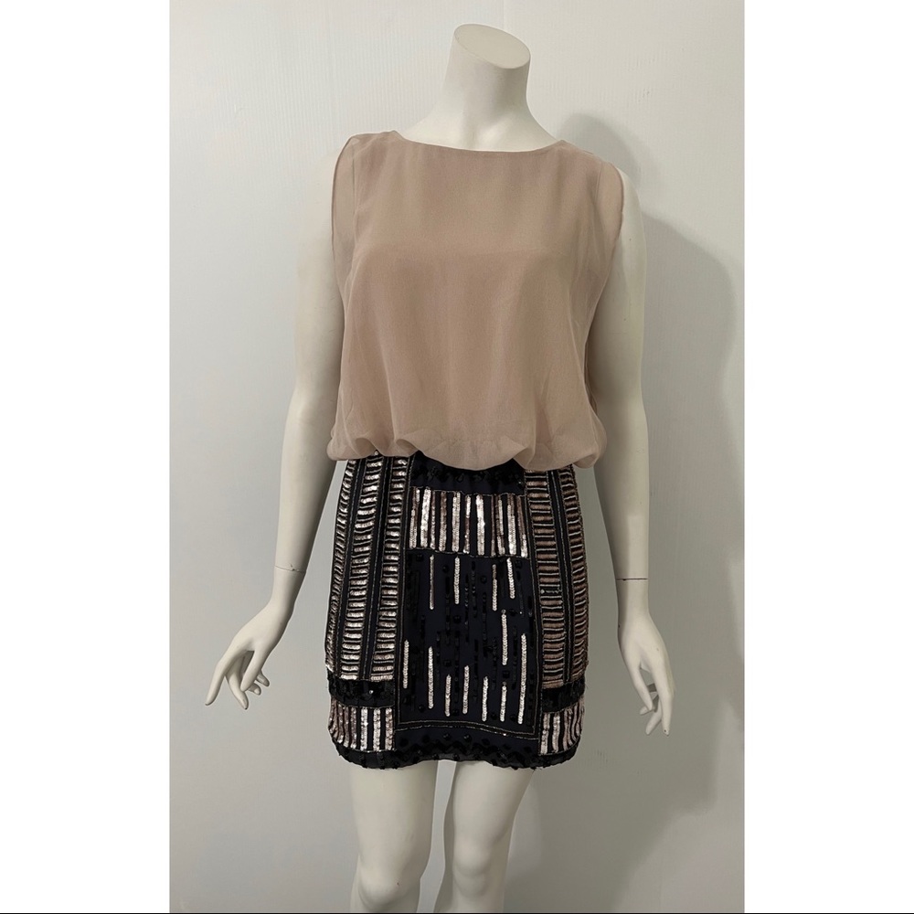 Gracia Pink and Black Sequin Dress